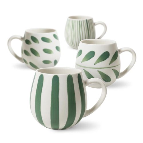 Robert Gordon Hug Me Mug Set Of 4 - Olive Brush